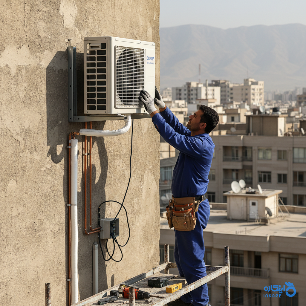 نصب اصولی کولر گازی در فضای بیرونی ساختمان در کرج